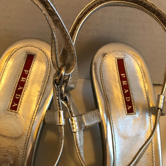 Prada silver strappy sandal heels - Picture 5 of 11
